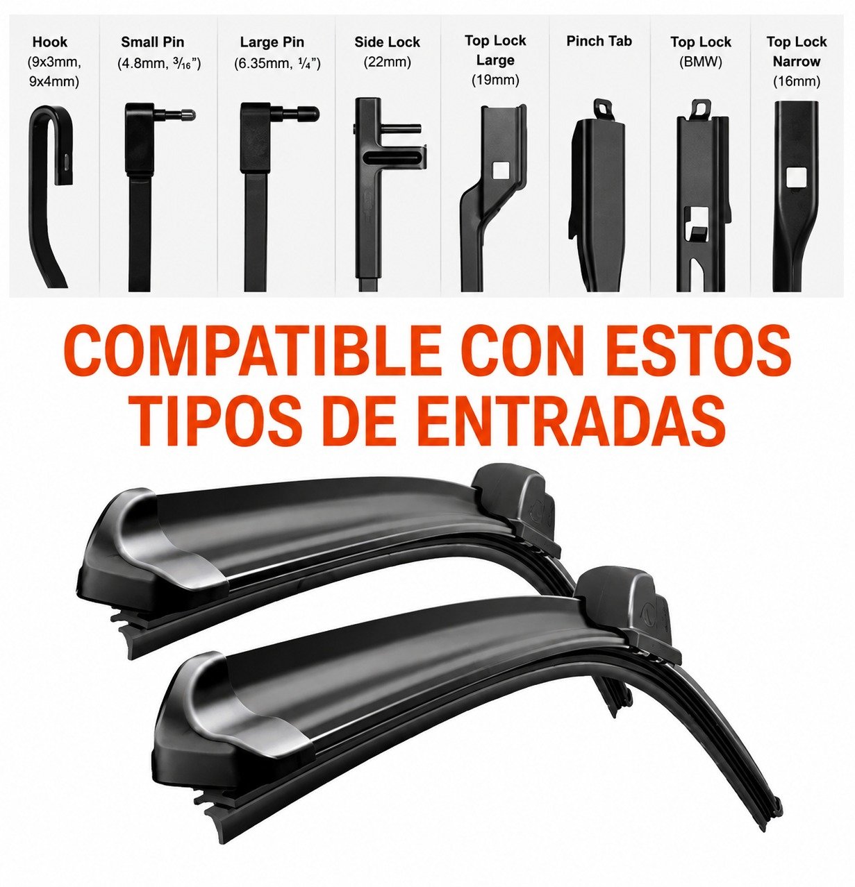 Par De Plumas Limpiaparabrisas Flexibles Banana Alta Calidad - Image 2