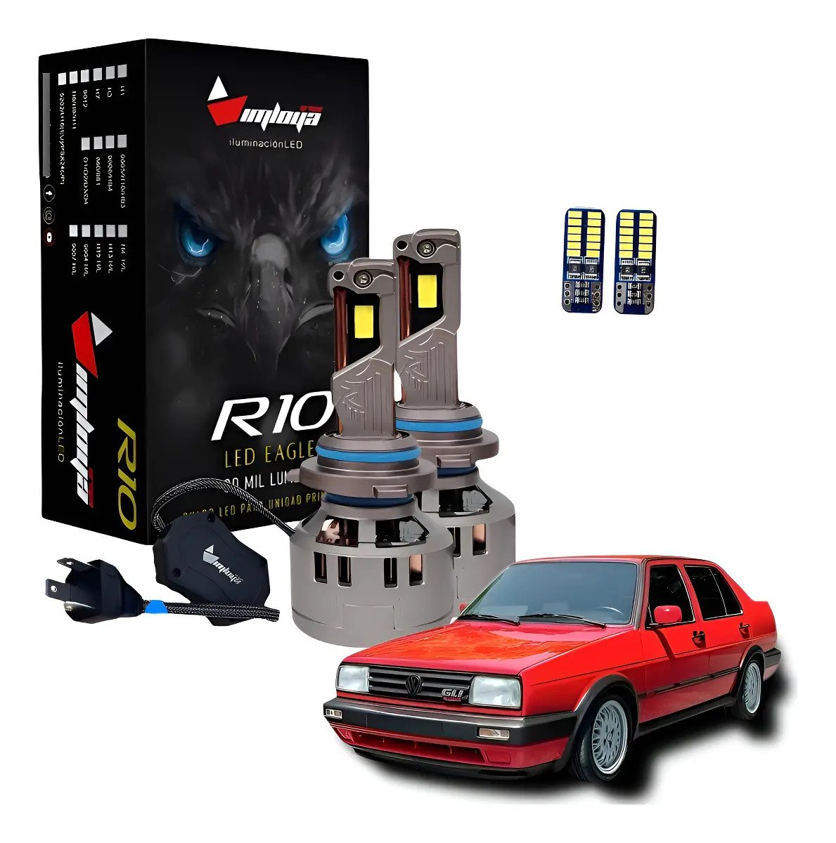 Focos Luz Led Jetta A2 H4 1987 1988 1989 A 1991 1992 30000lm
