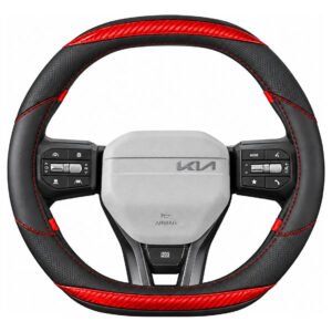 Cubre Volante Doble D Cuadrado Para Kia K4 Rojo