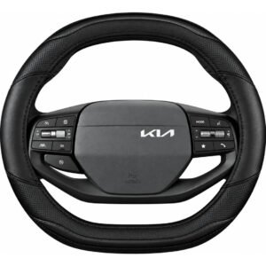 Cubre Volante Doble D Cuadrado Para Kia EV3 Con Carbono Negro